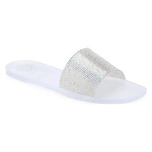 NEW Vince Camuto Size 10 Women's Jaquell Embellished Slide Sandal, Clear